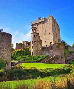 Blarney Castle and Tower from the Riverside paint by numbers