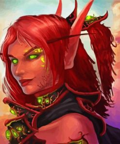 Blood Elf World of Warcraft paint by numbers