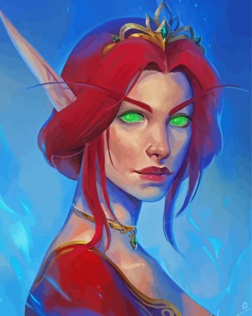 Blood Elf Lady World of Warcraft paint by numbers