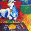 Cow in a sofa art paint by number