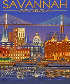 Georgia Savannah poster paint by number