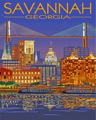 Georgia Savannah poster paint by number