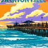 Jacksonville beach poster paint by numbers