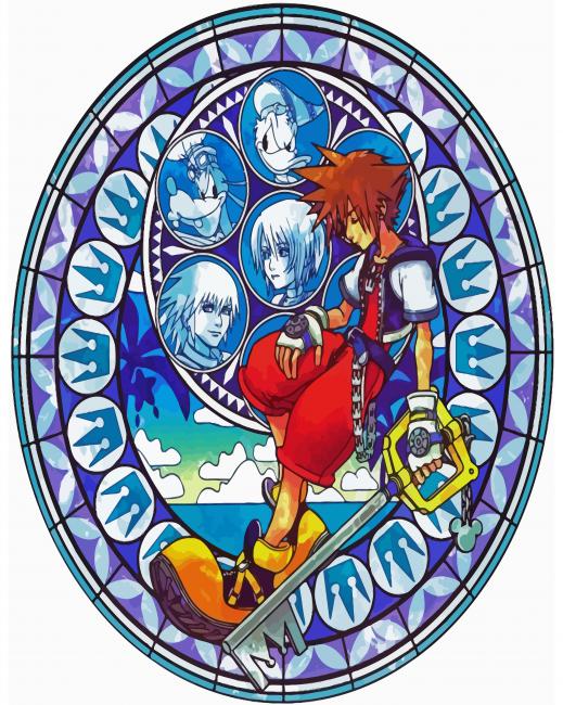 Kingdom Hearts Stained Glass paint by numbers