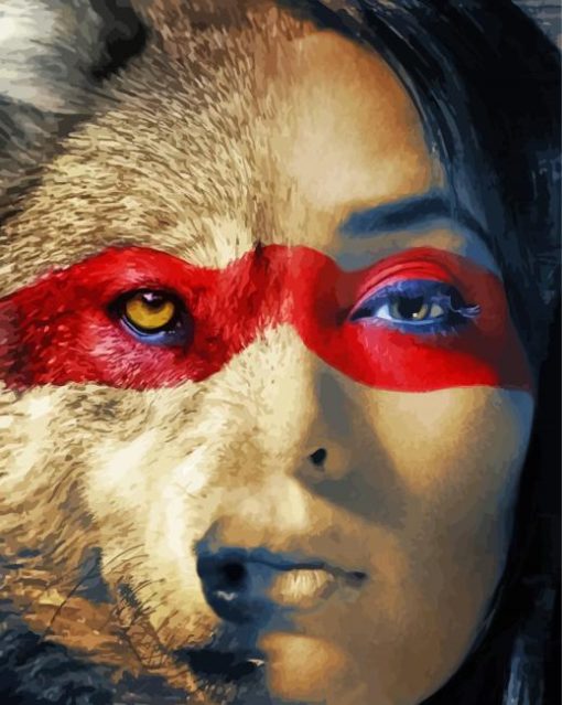 Native American Wolf Woman Paint by numbers
