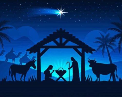 Aesthetic Nativity Scene paint by numbers