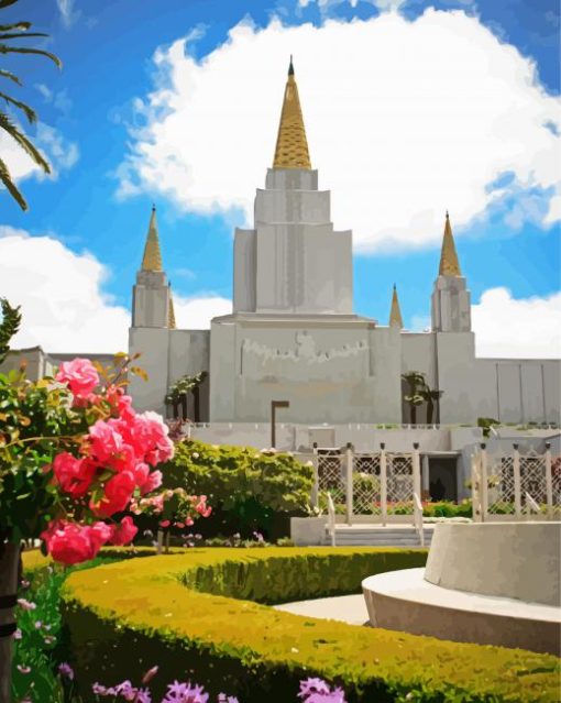 Oakland California Temple paint by Numbers