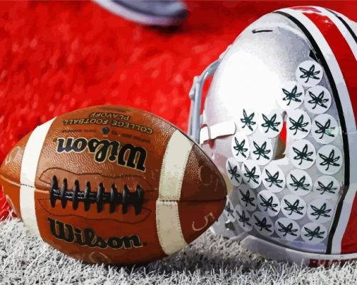 Ohio state buckeyes helmet and ball paint by number