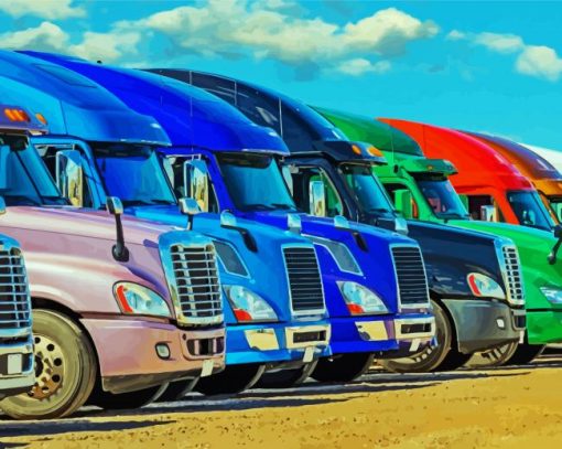 Semi Trucks paint by numbers