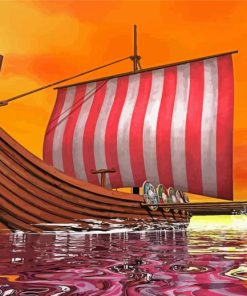 Viking Ship Art paint by numbers