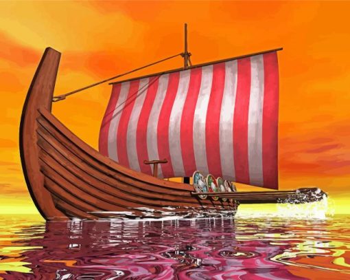 Viking Ship Art paint by numbers