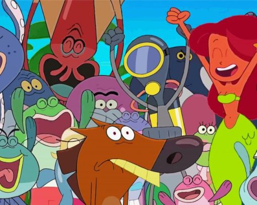 Zig and sharko characters paint by numbers
