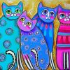 Adorable Abstract Cats paint by numbers