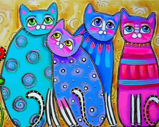 Adorable Abstract Cats paint by numbers