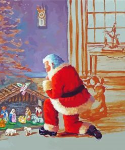 Aesthetic Kneeling Santa Paint by numbers