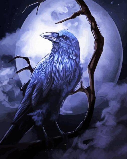 Aesthetic Raven and Moon Paint by numbers