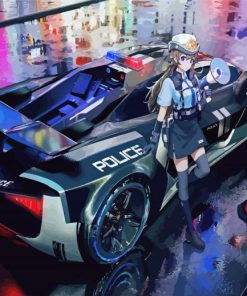 anime female police paint by numbers
