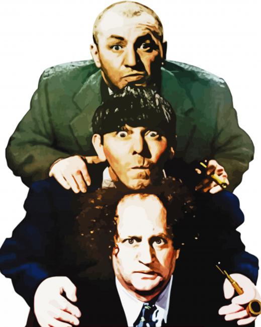 Funny Three Stooges - Paint By Numbers - NumPaint - Paint by numbers