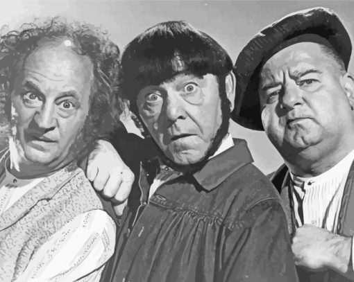 Monochrome The Three Stooges - Paint By Numbers - Num Paint Kit
