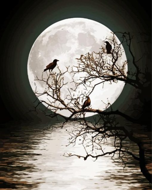 Ravens and Moon Paint by numbers