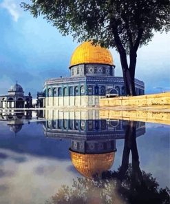 Al Aqsa Mosque Reflection Paint by numbers