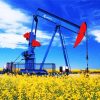 Canola Field With Oil Pumper Jack Paint by numbers