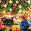 Rabbit family Christmas Paint by numbers