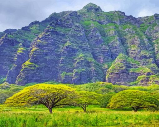 Aesthetic Koolau Mountains paint by numbers