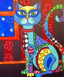Folk Cat paint by numbers