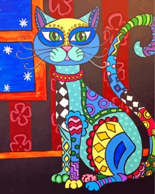 Folk Cat   paint by numbers