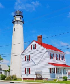 Aesthetic Fenwick Island Lighthouse paint by number