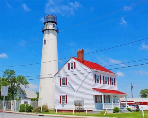 Aesthetic Fenwick Island Lighthouse   paint by number