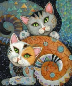 Folk Art Cats paint by numbers
