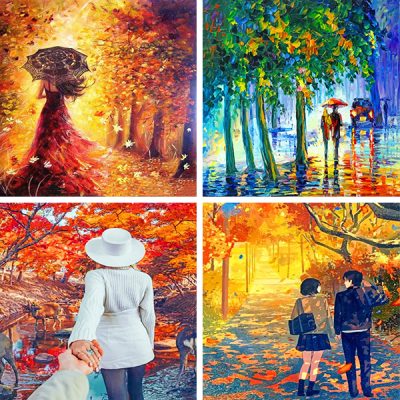 a walk in autumn painting by numbers