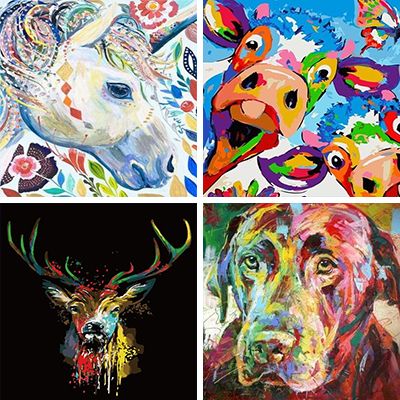 Abstarct-Animals-painting-by-numbers