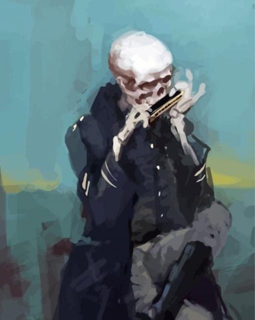 Skull Harmonica paint by numbers
