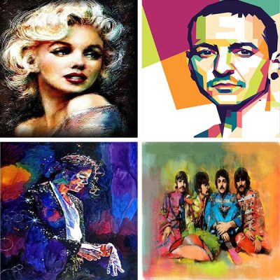 Singers painting by numbers