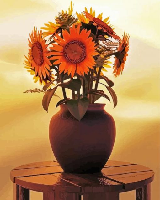 Sunflowers On Table paint by numbers