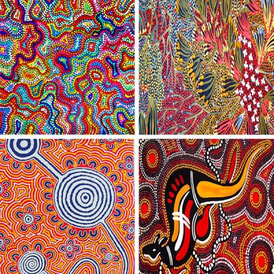 Aboriginal Australians painting by numbers