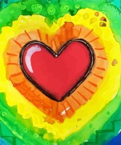 Aesthetic Rainbow Heart paint by numbers