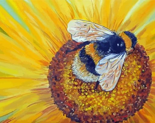 Sunflower And Bee paint by numbers