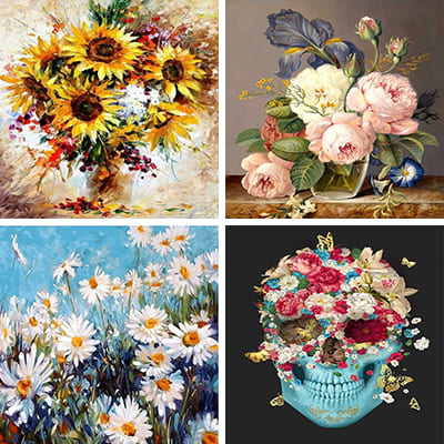 flowers painting by numbers