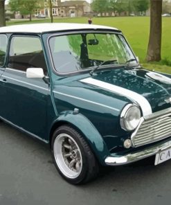 Green Austin Mini paint by numbers