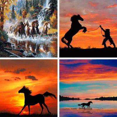 horses painting by numbers