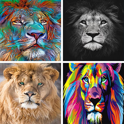lions painting by numbers
