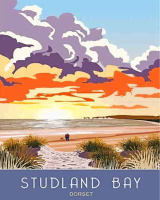 Studland Beach Poster  paint by numbers