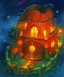 Pumpkin House Art paint by numbers