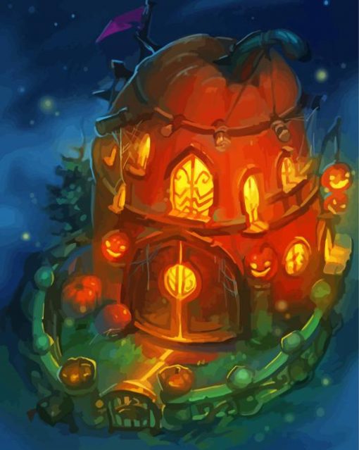 Pumpkin House Art paint by numbers
