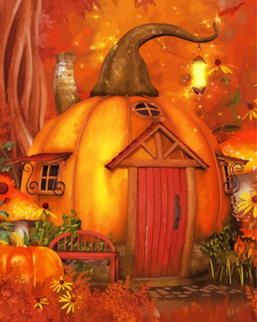 Pumpkin House paint by numbers