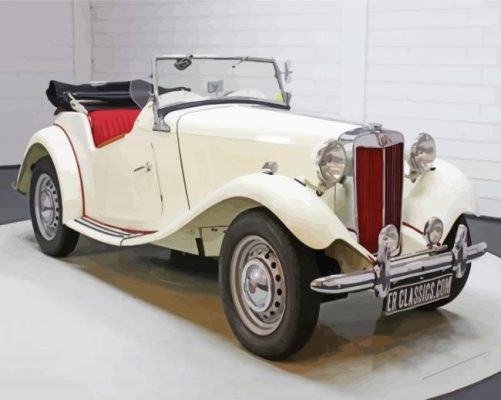 White MG TD  paint by numbers